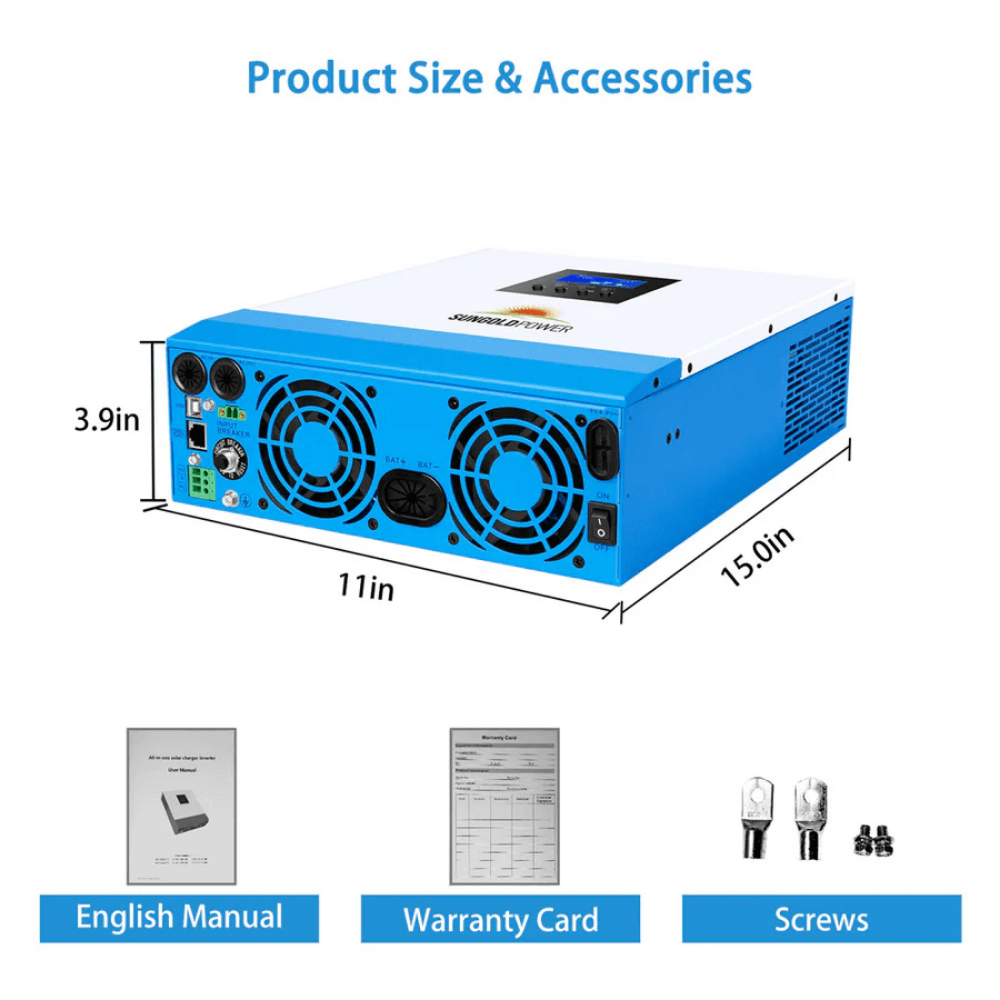 SunGoldPower - 3000W 24V Solar Inverter Charger