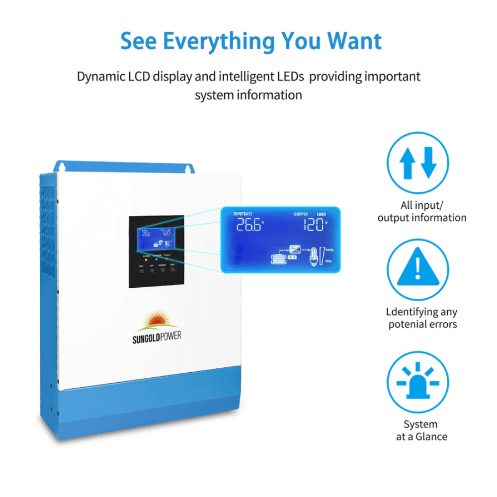 SunGoldPower - 3000W 24V Solar Inverter Charger