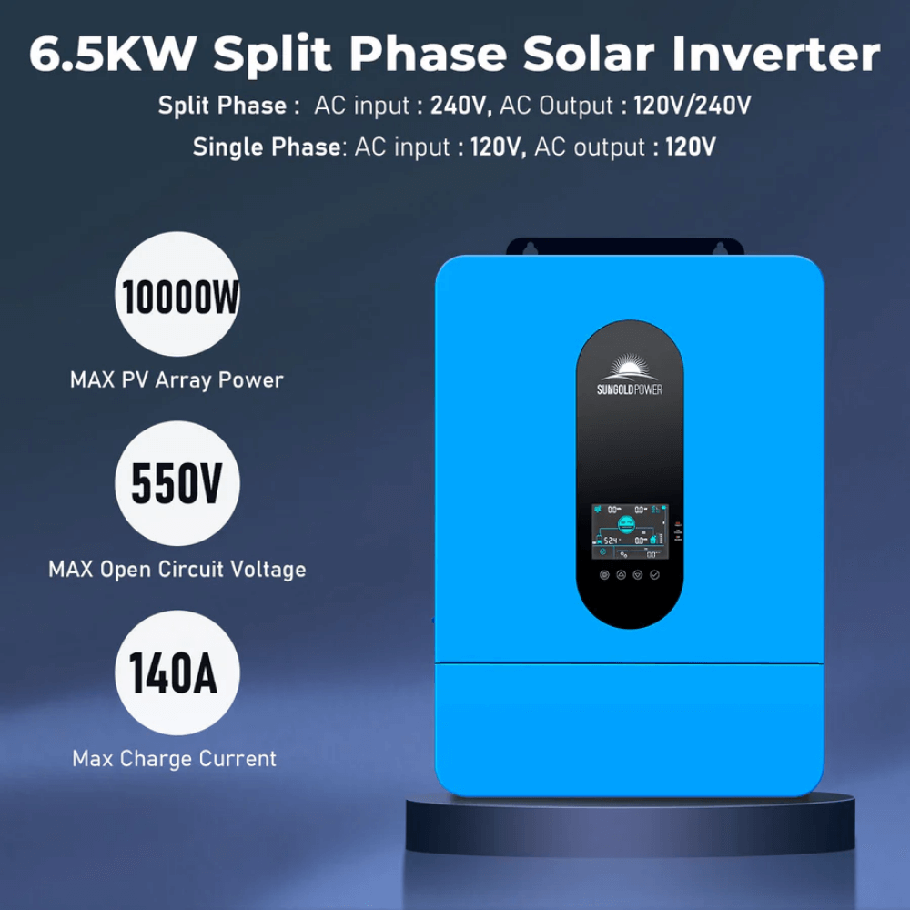 SunGoldPower - 6500W 48V Split Phase Solar Inverter