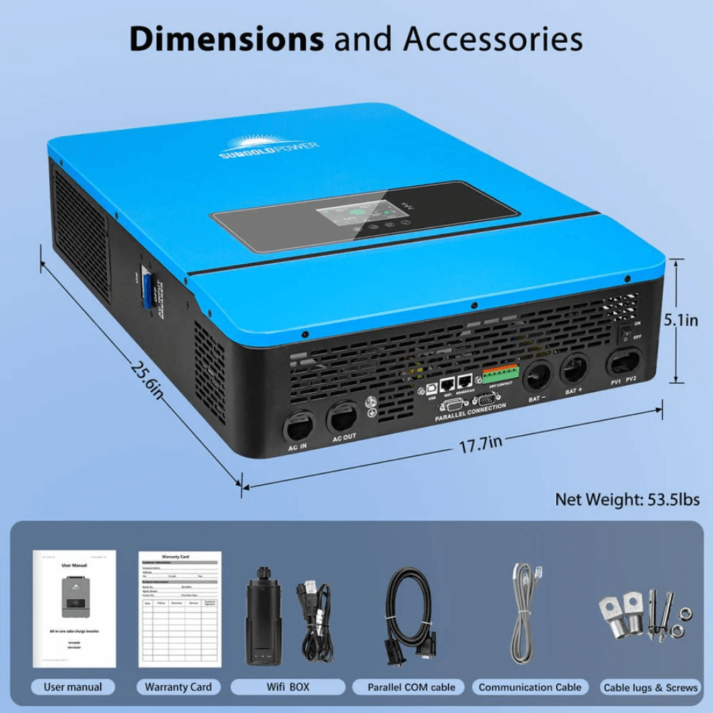 SunGoldPower - 8000W 48V Split Phase Solar Inverter