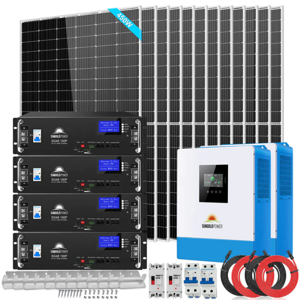 Thumbnail for Sungoldpower Off Grid Solar Kit 10000W 48Vdc 120V 240V Lifepo4 20 48