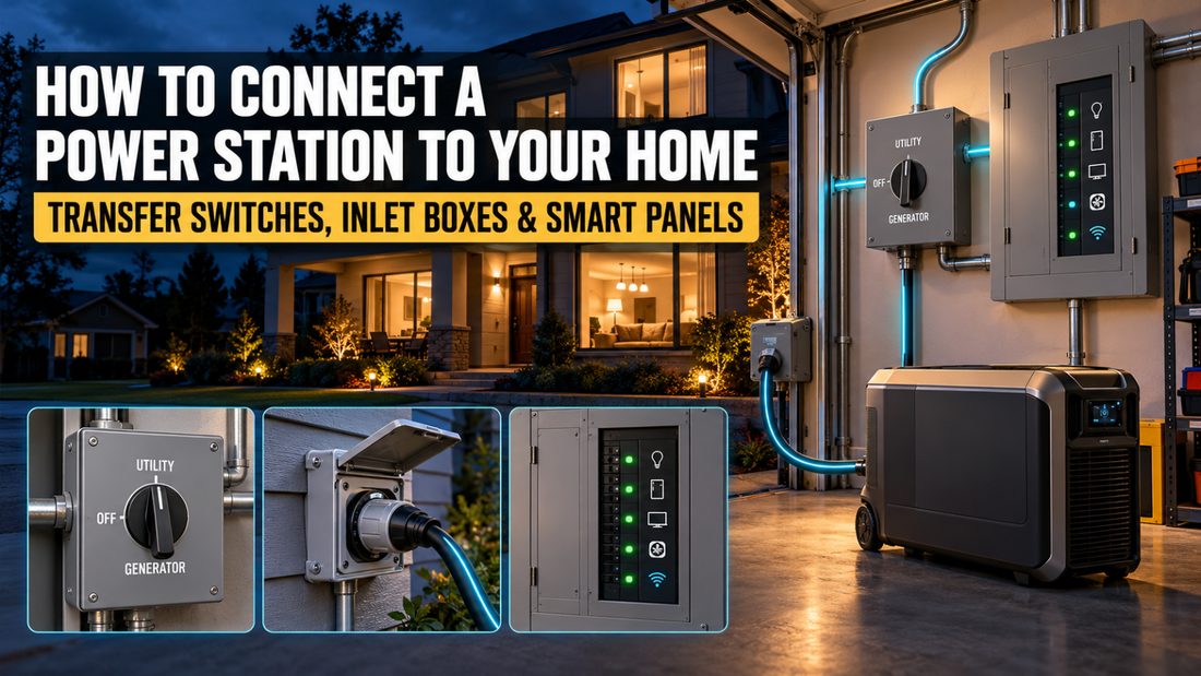 How to Connect a Power Station to Your Home: Transfer Switches, Inlet Boxes, and Smart Panels