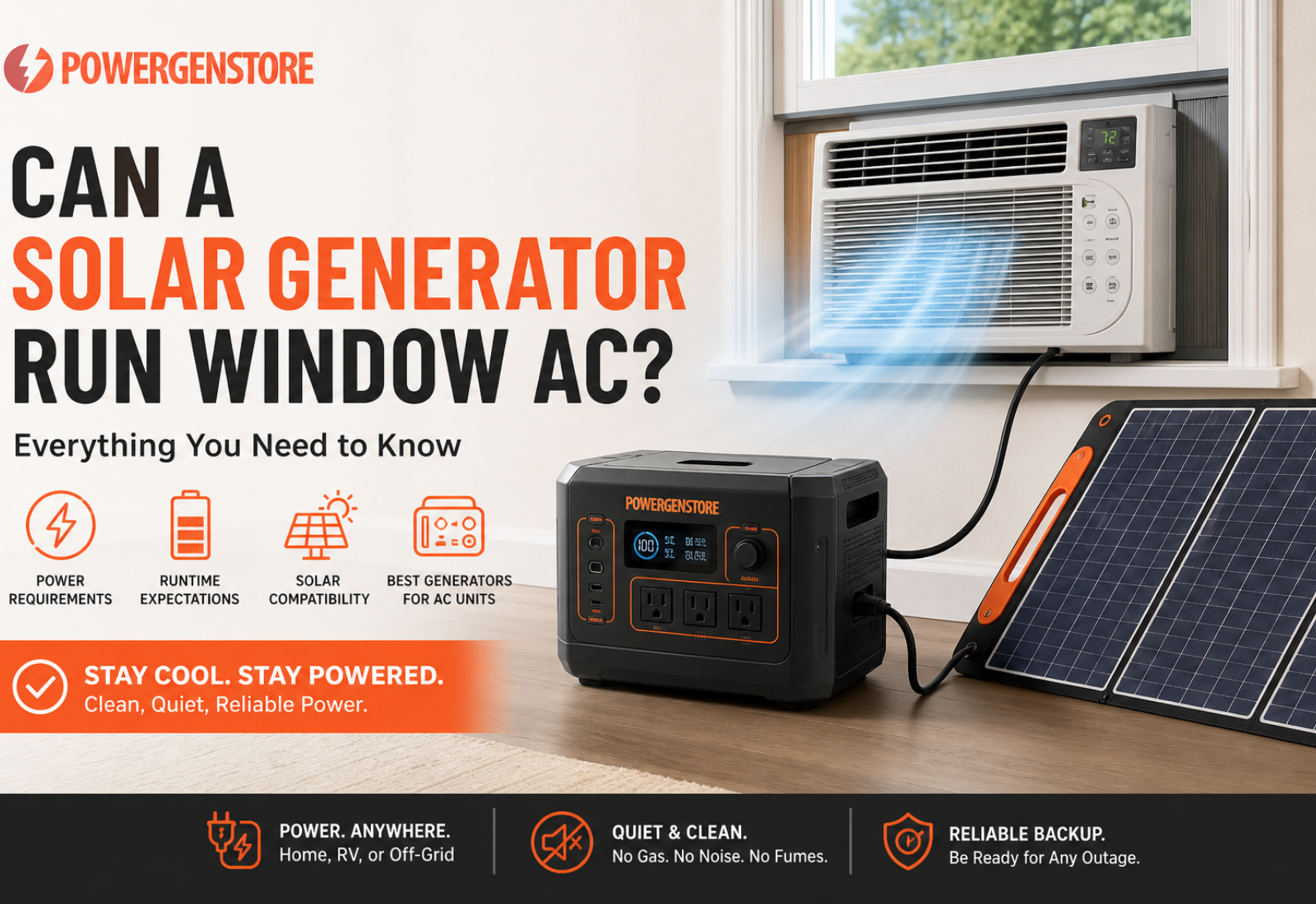 Can a Solar Generator Run a Window AC? (2026) – PowerGen Store