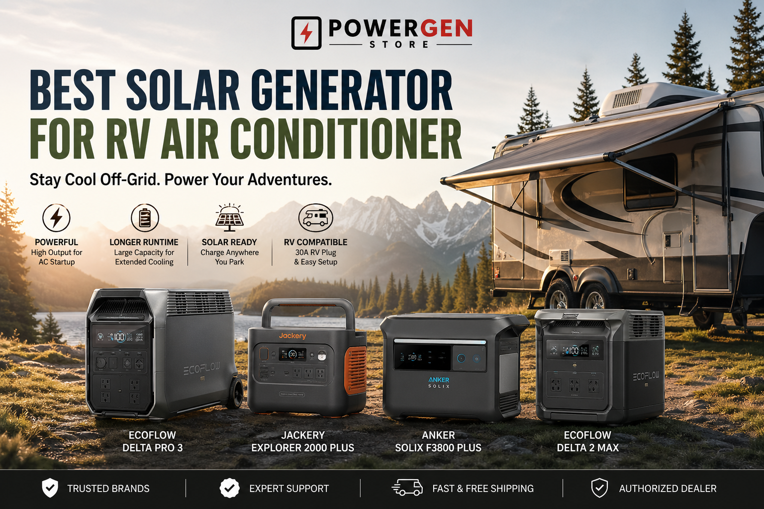 Best Solar Generator for RV Air Conditioner (2026) – PowerGen Store