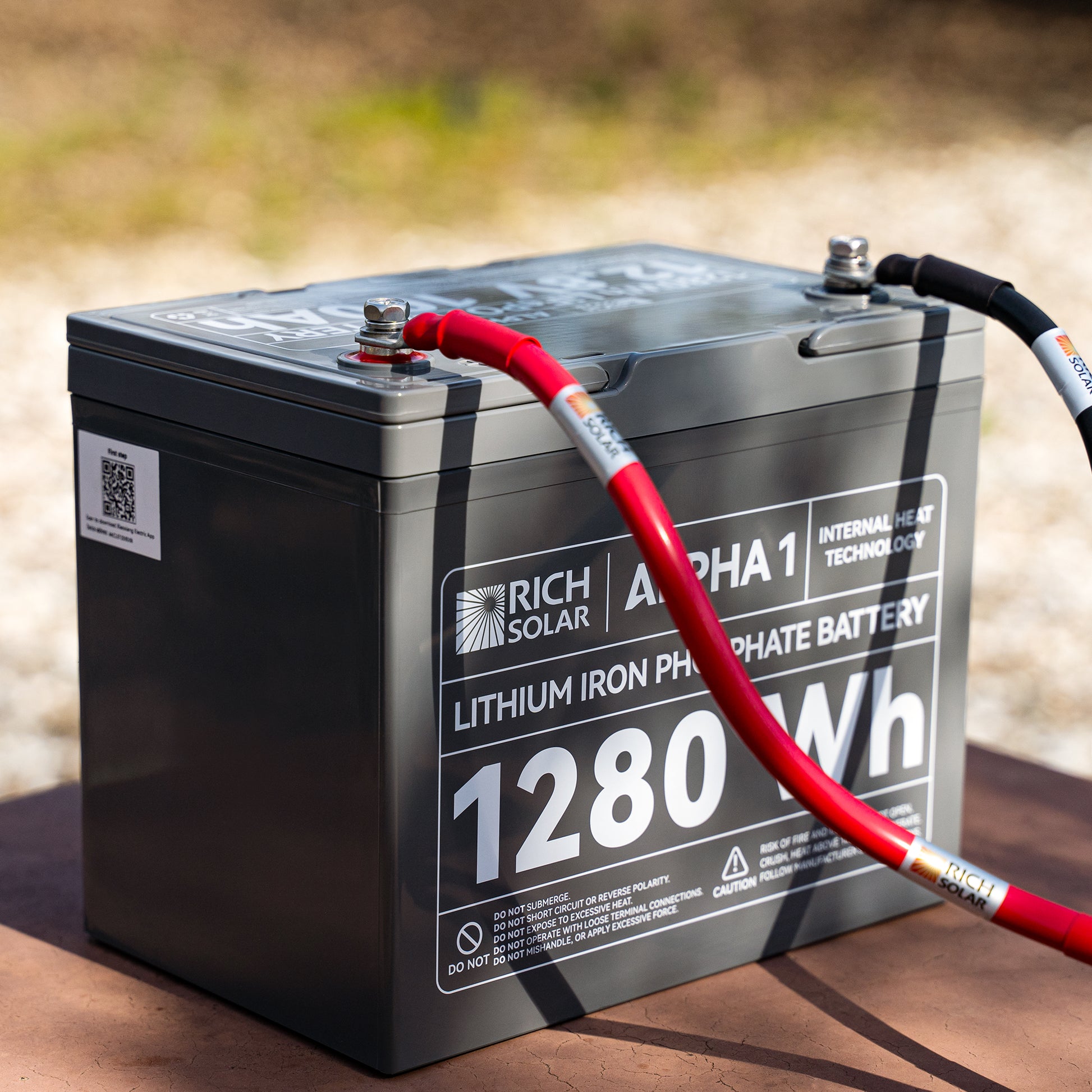 RICH SOLAR ALPHA 1 - 12V 100Ah LiFePO4 Lithium Iron Phosphate Battery w/ Internal Heat Technology and Bluetooth