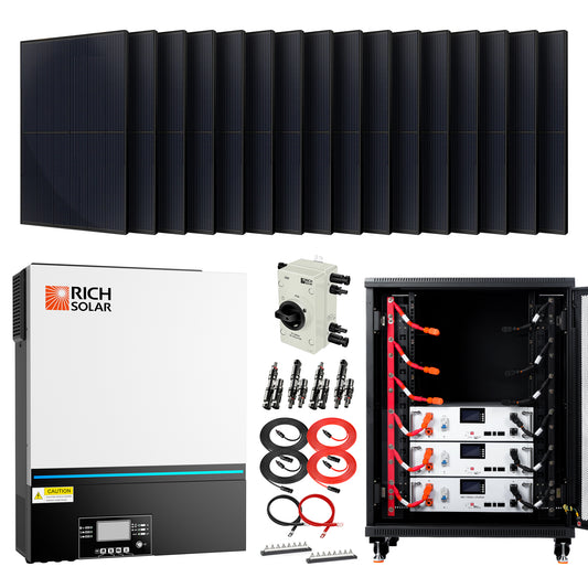 RICH SOLAR -Complete Off-Grid Solar Kit RS-H6548 | 8000W PV Input 48V 120VAC Output + 6560(16x410) Watt Solar PV [KIT-SR0001]