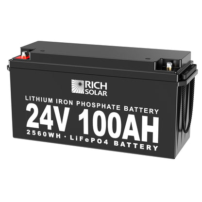 RICH SOLAR -24V 100Ah LiFePO4 Lithium Iron Phosphate Battery