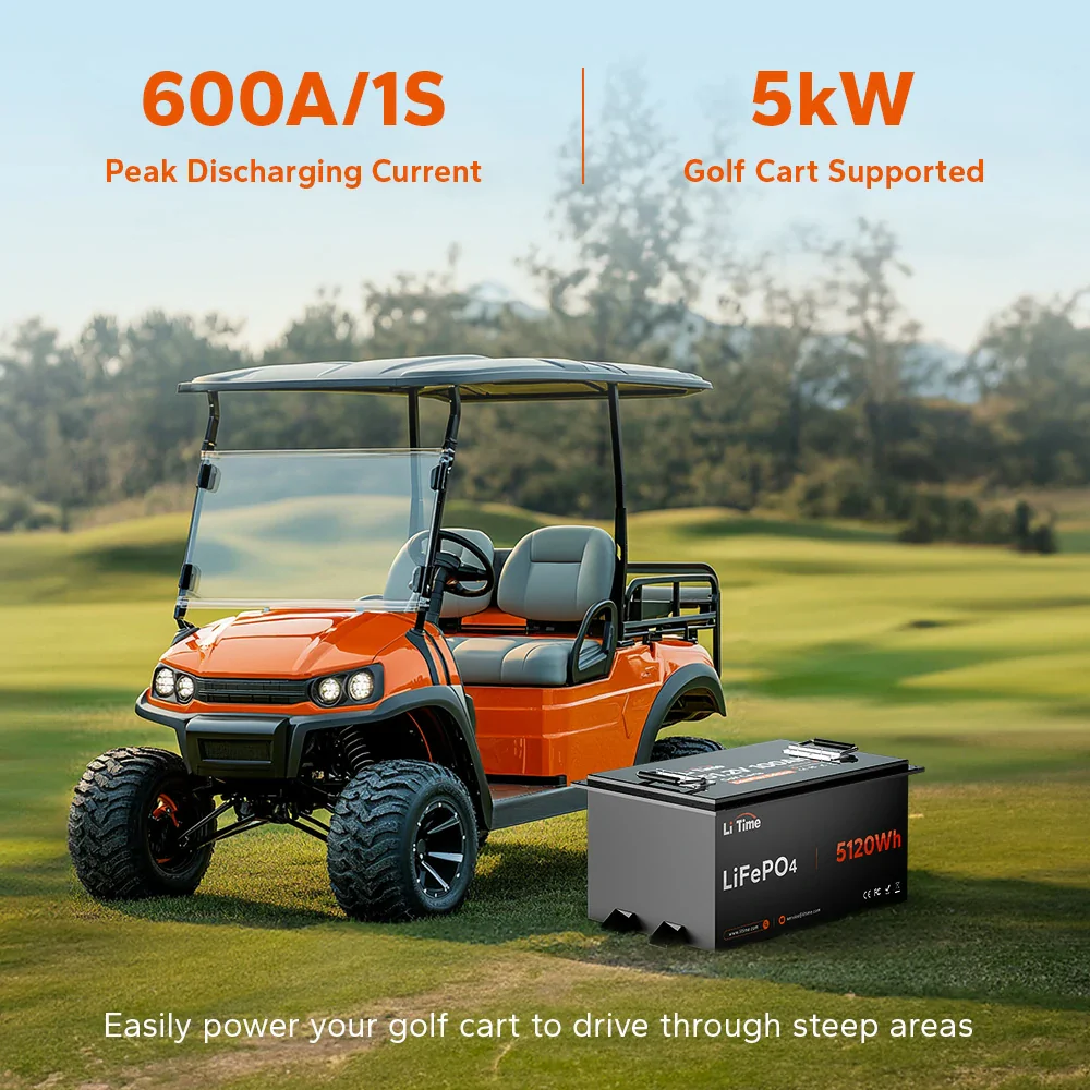 LiTime 48V (51.2V) 100Ah ComFlex Golf Cart & Agricultural Robot Battery with CAN/RS485