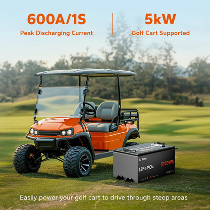 LiTime 48V (51.2V) 100Ah ComFlex Golf Cart & Agricultural Robot Battery with CAN/RS485