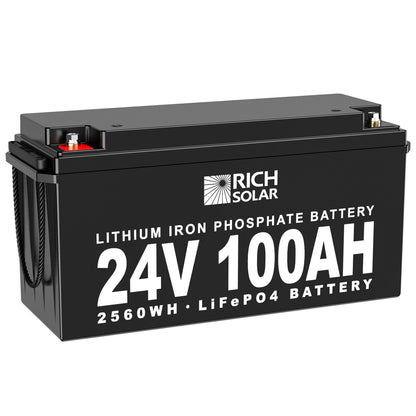 RICH SOLAR -24V 100Ah LiFePO4 Lithium Iron Phosphate Battery