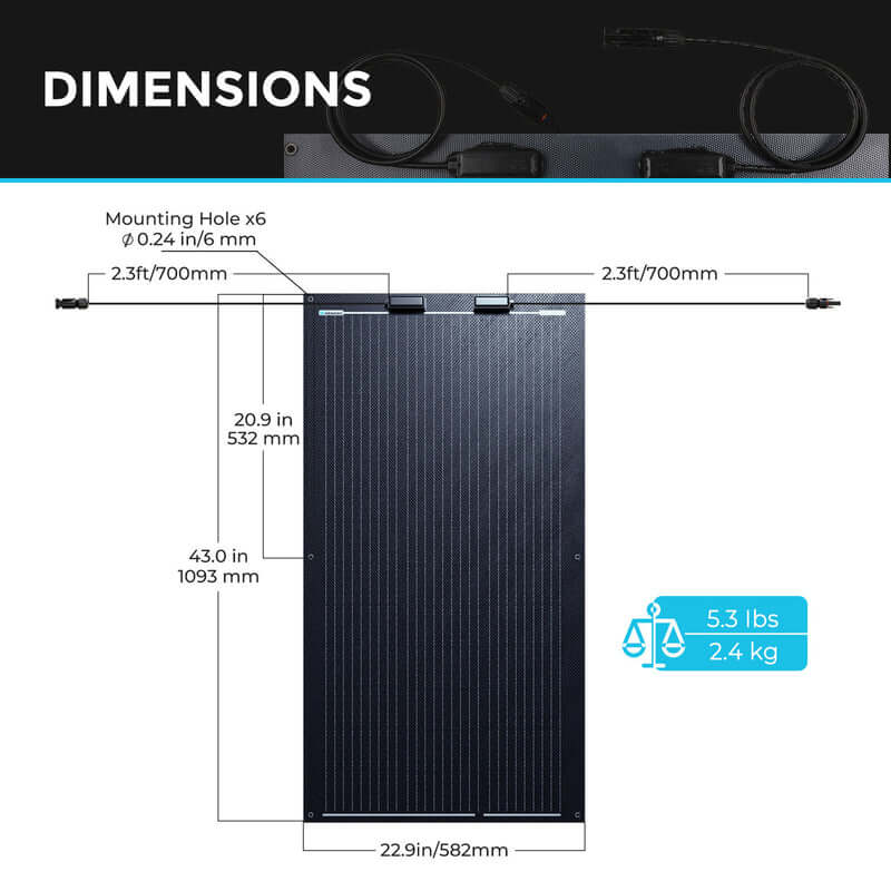 Renogy 100W Lightweight Flexible Solar Panel（Black Division）