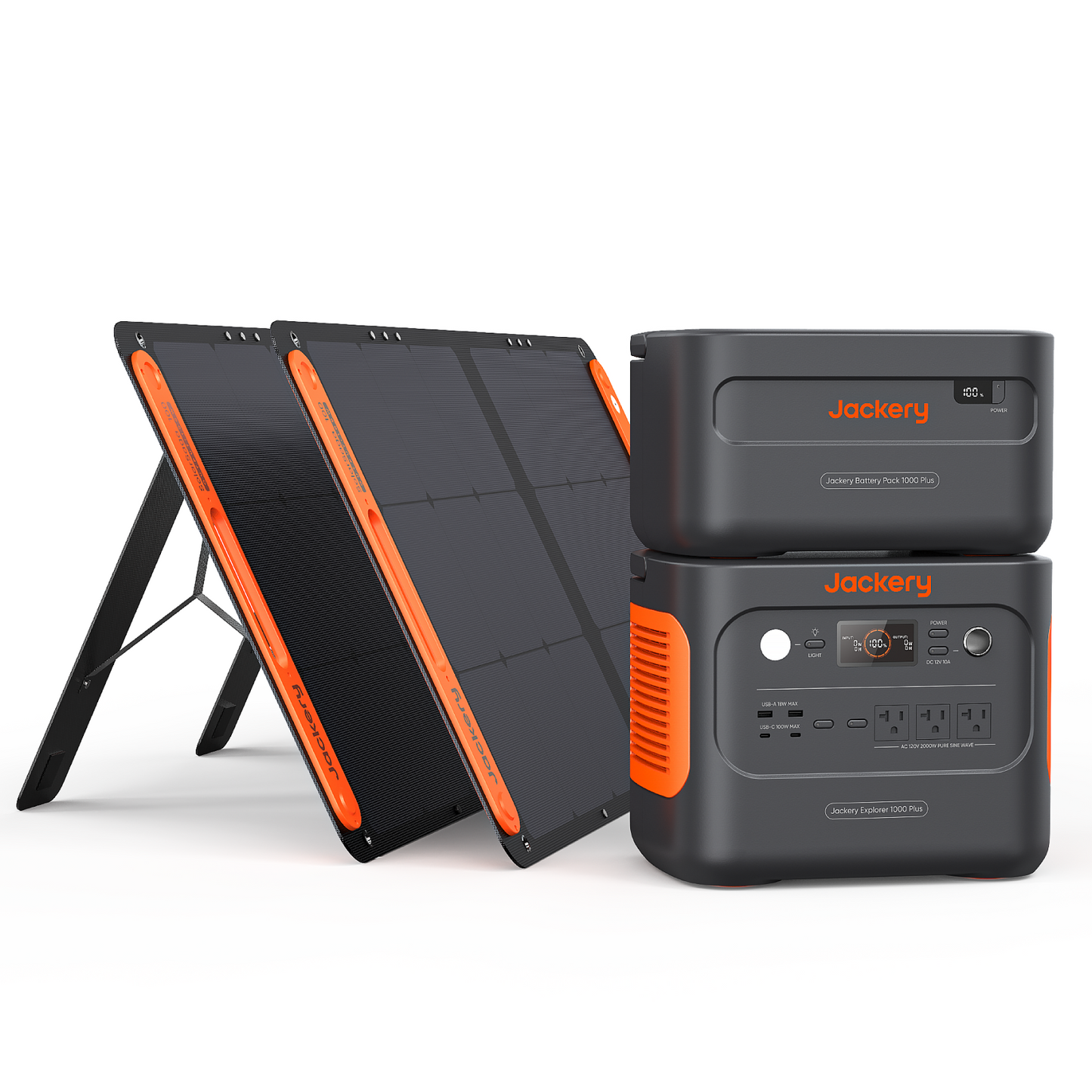 Jackery Solar Generator  Explorer 1000Plus Kit (2.5kWh)+100Wx2