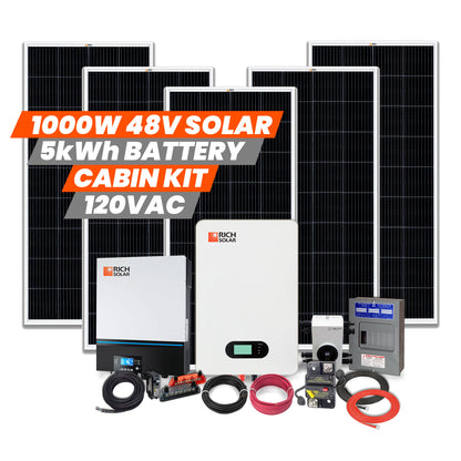 RICH SOLAR -1000W 48V 120VAC Cabin Kit