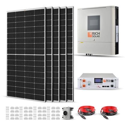 RICH SOLAR -1250W 48VDC-120VAC Solar Kit