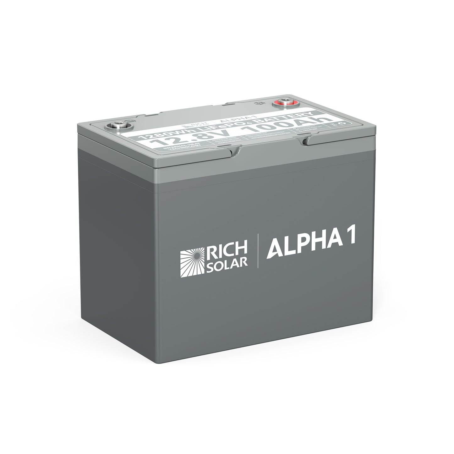 RICH SOLAR ALPHA 1 - 12V 100Ah LiFePO4 Lithium Iron Phosphate Battery w/ Internal Heat Technology and Bluetooth