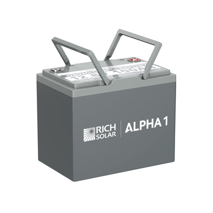 RICH SOLAR ALPHA 1 - 12V 100Ah LiFePO4 Lithium Iron Phosphate Battery w/ Internal Heat Technology and Bluetooth