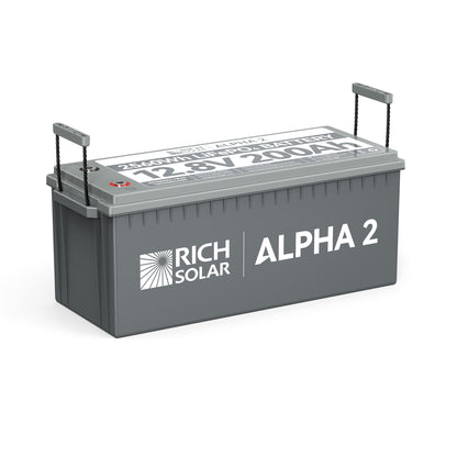 RICH SOLAR ALPHA 2 | 12V 200Ah LiFePO4 Lithium Iron Phosphate Battery w/ Internal Heat Technology and Bluetooth