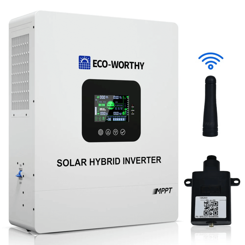 ECO-WORTHY - 5000W Solar Hybrid Inverter Charger 48V DC to 120V-240V AC Split Phase Power Inverter