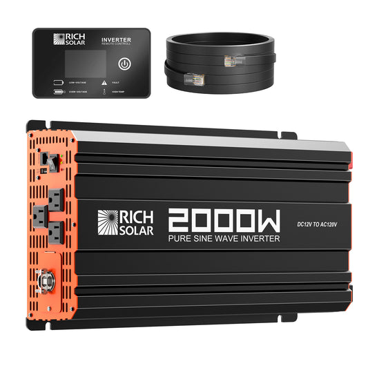 RICH SOLAR -2000 Watt 12 Volt Industrial Pure Sine Wave Inverter