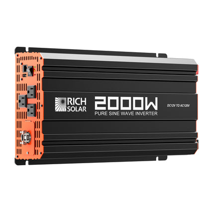 RICH SOLAR -2000 Watt 12 Volt Industrial Pure Sine Wave Inverter