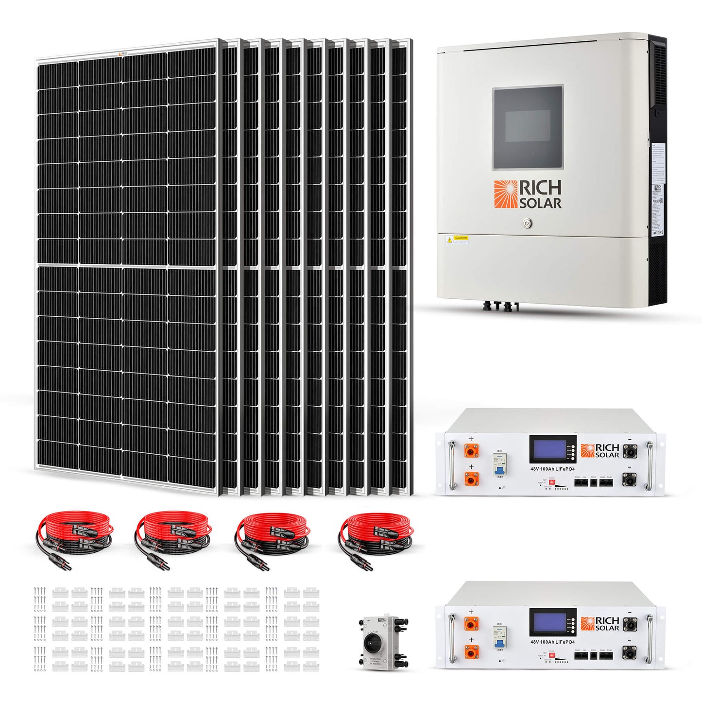 RICH SOLAR -2500W 48VDC-120VAC Solar Kit