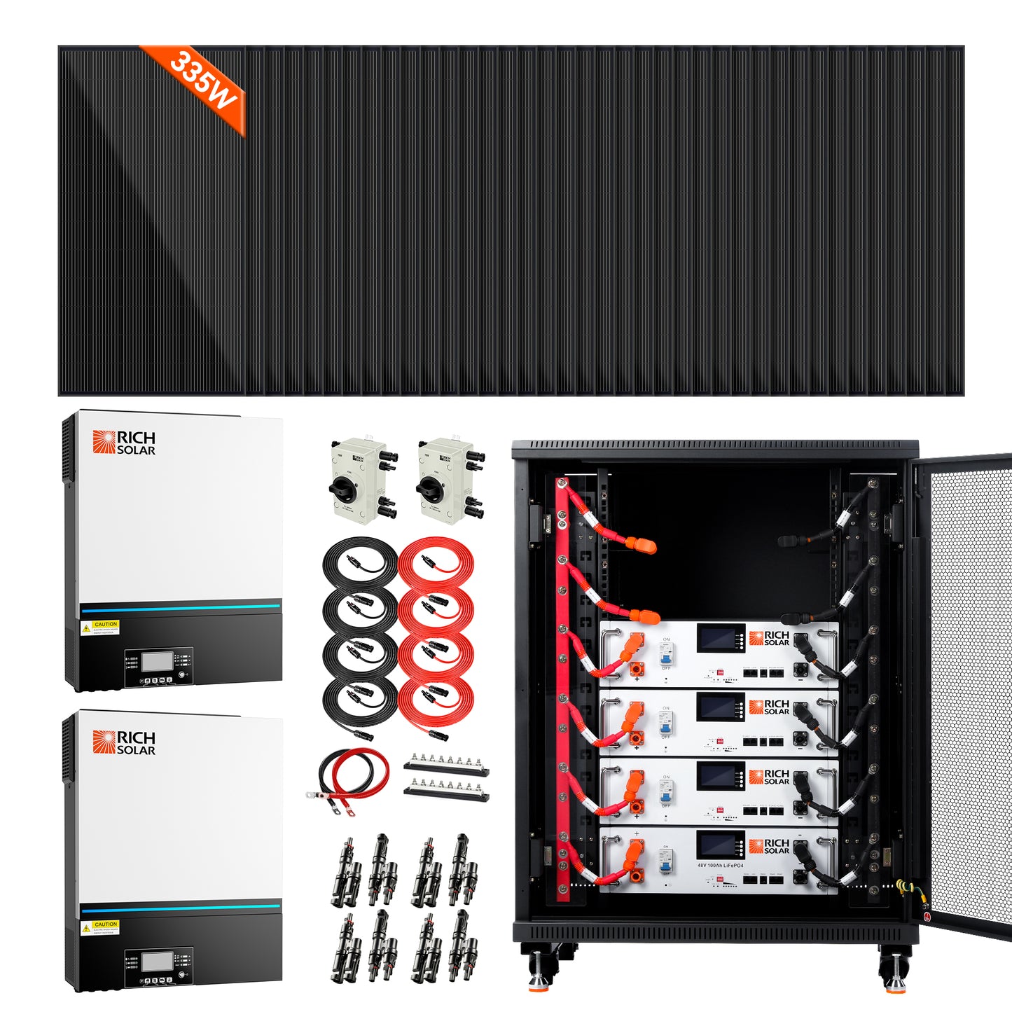 RICH SOLAR -Complete Off-Grid Solar Kit | 13,000W 120/240V Output | 48VDC