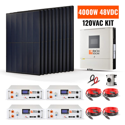 RICH SOLAR -4000W 48VDC-120VAC Solar Kit - RS-CBK4000