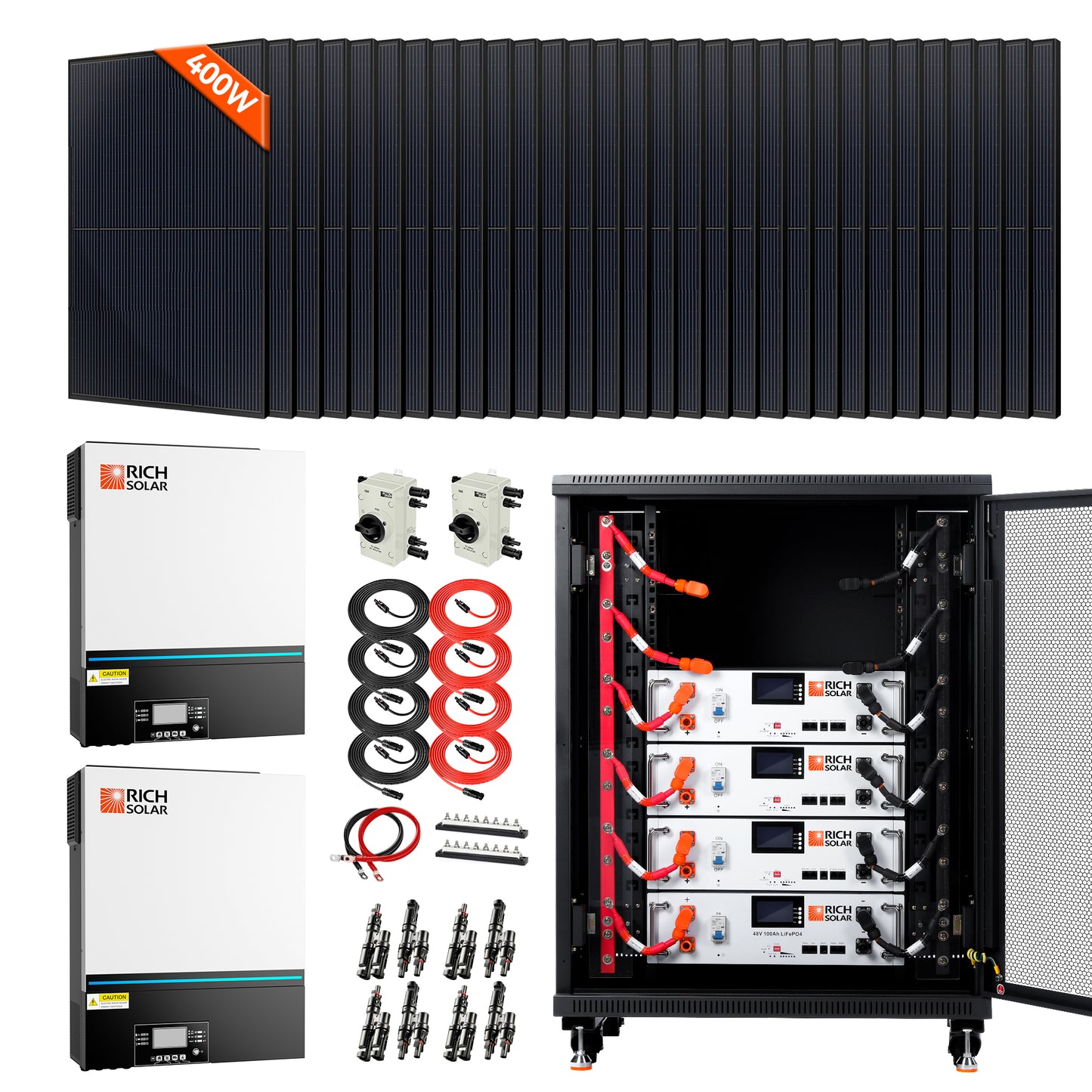 RICH SOLAR -Complete Off-Grid Solar Kit | 13,000W 120/240V Output | 48VDC