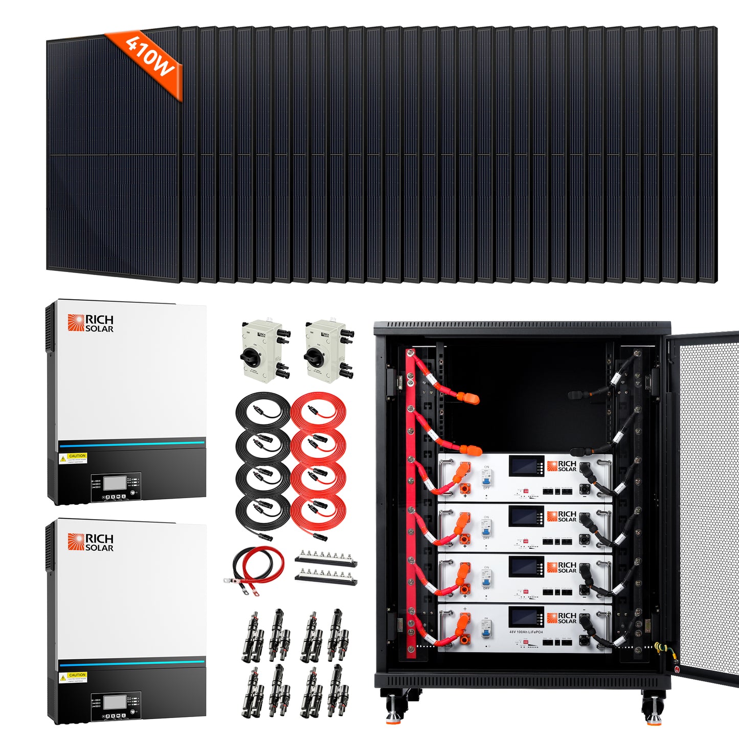 RICH SOLAR -Complete Off-Grid Solar Kit | 13,000W 120/240V Output | 48VDC