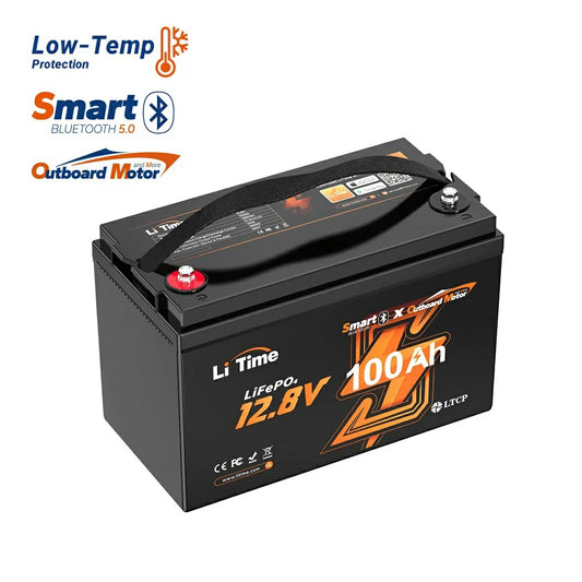 LiTime 12V 100Ah OBM Bluetooth Electric Outboard Motor Lithium Battery