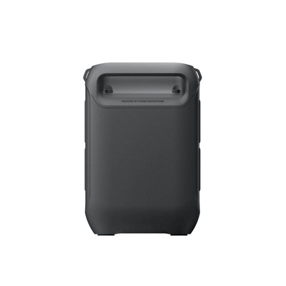 Anker SOLIX C300X Portable Power Station - Rear view showcasing rugged design and carrying strap features.