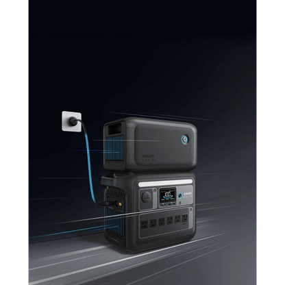 Anker SOLIX BP1000X Expansion Battery - Displaying Expansion Battery with Power Station Plugged In