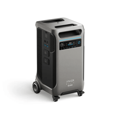 Anker SOLIX F3800 Plus Portable Power Station - 3840Wh | 6000W with wheels and control panel.