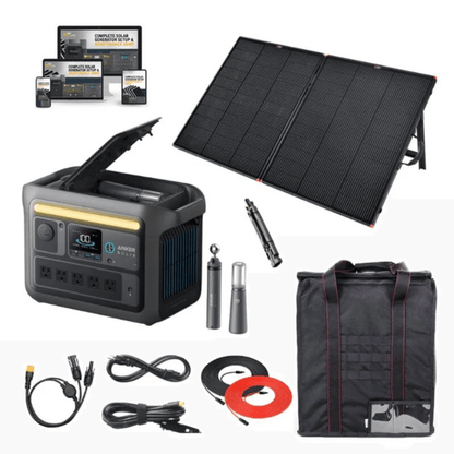Anker SOLIX C800X Solar Generator with 200W Solar Panel and accessories for off-grid power solutions.
