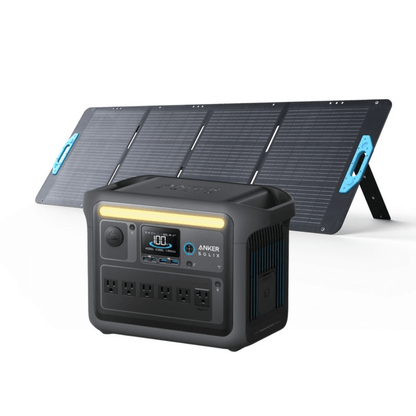 Anker SOLIX C1000X Solar Generator with 200W Solar Panel, ideal for off-grid power solutions and outdoor adventures.