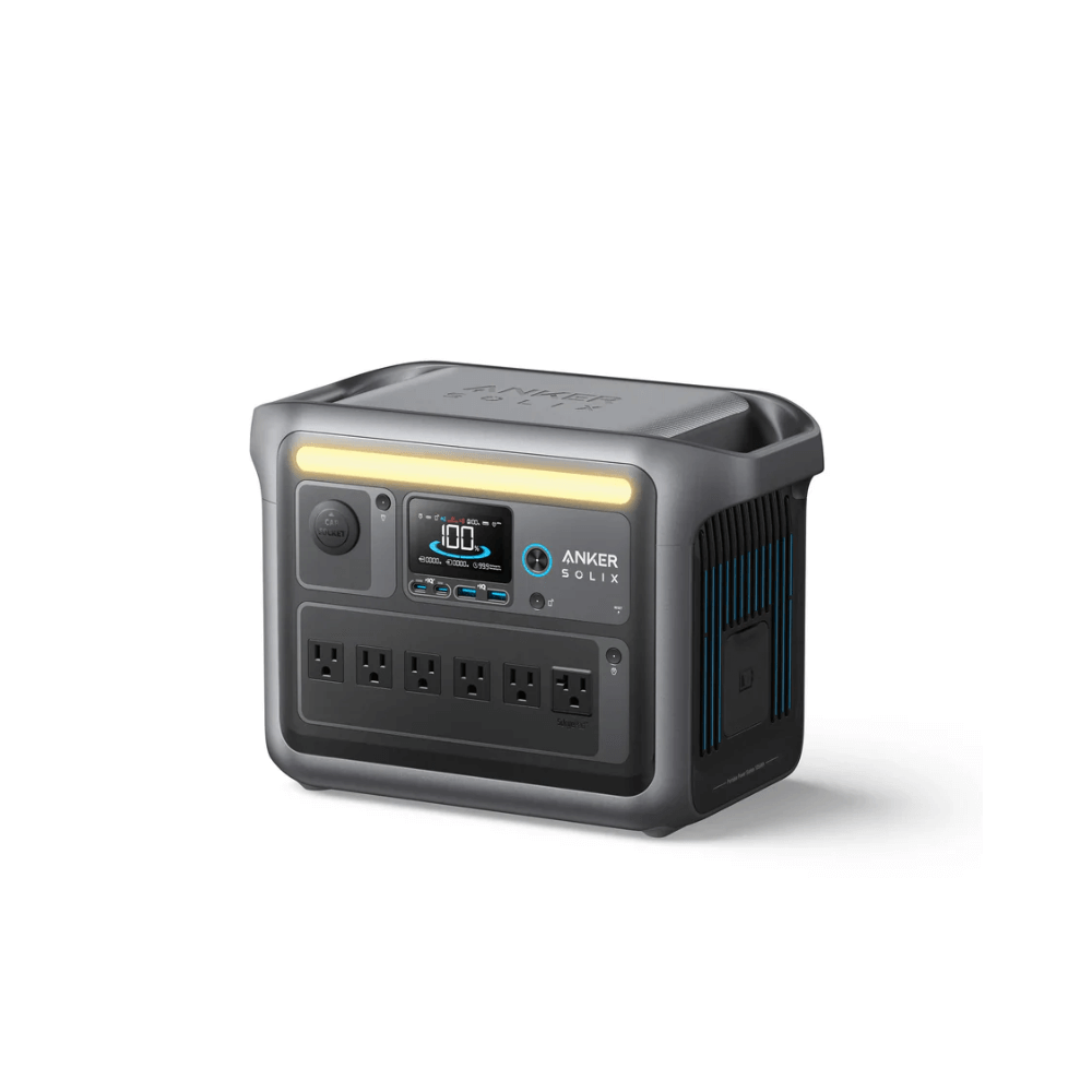 Anker SOLIX C1000X Solar Generator - Front View Displaying Ports