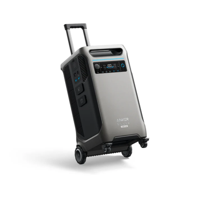 Anker SOLIX F3800 Plus Smart Home Power Kit on wheels for portable power solutions.