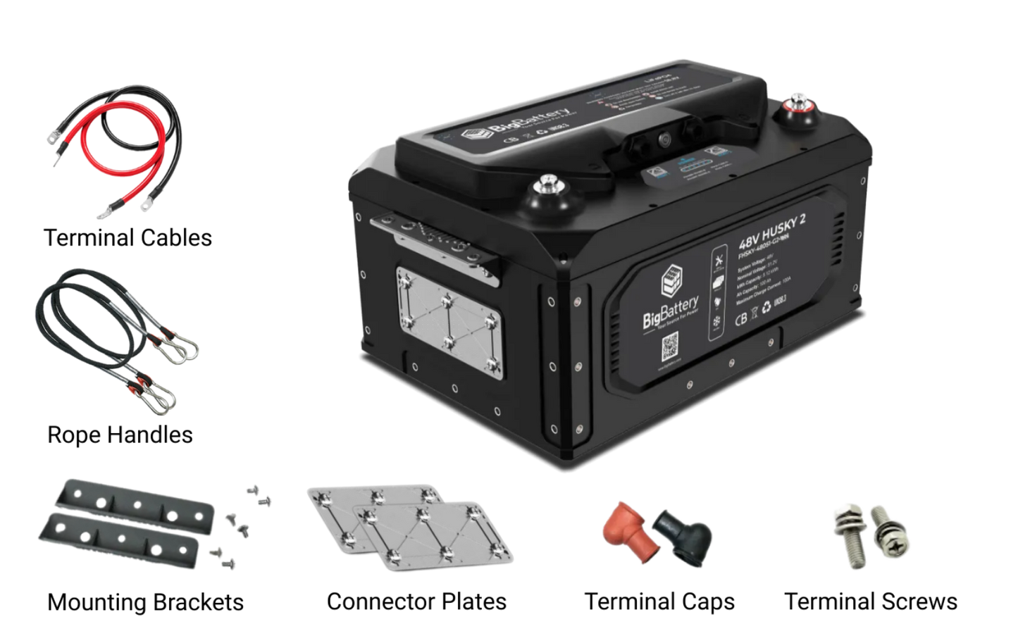 BigBattery 48V HUSKY 2 INV Lithium Battery 5.12kWh 100Ah LiFePO4 Inverter Comms