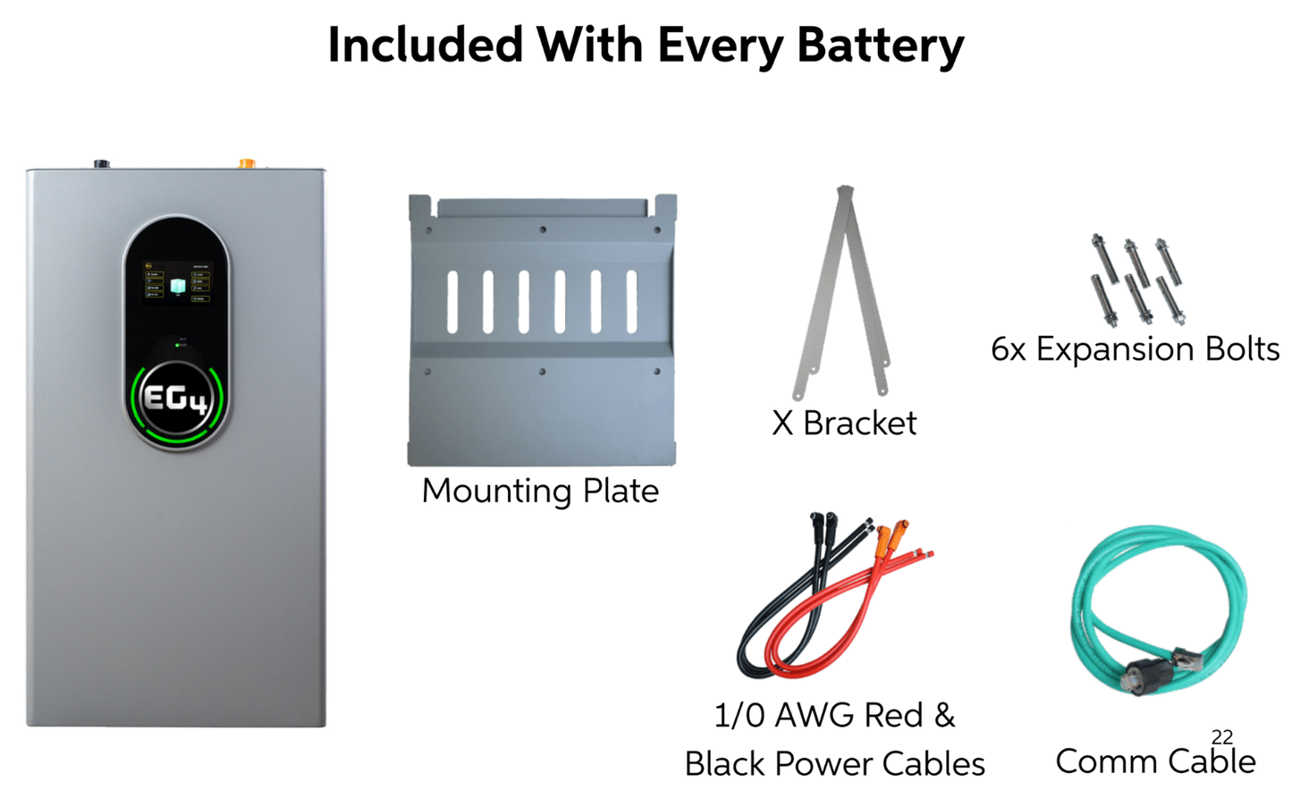 EG4 WallMount 280Ah Indoor 48V – 14.3kWh UL1973 Home Battery Backup LFP