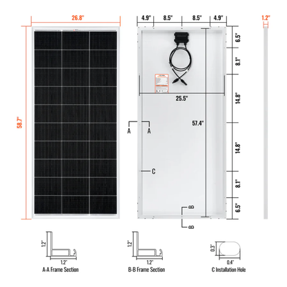 RICH SOLAR -MEGA 200 - 200 Watt Solar Panel