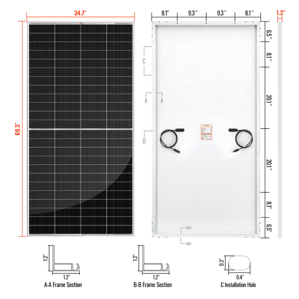 RICH SOLAR MEGA 335 PRO 335 Watt Solar Panel | Premium Grid-Tie & Off-Grid Solar Panel