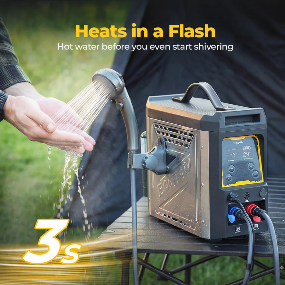 BougeRV New Portable Propane Outdoor Camping Water Heater