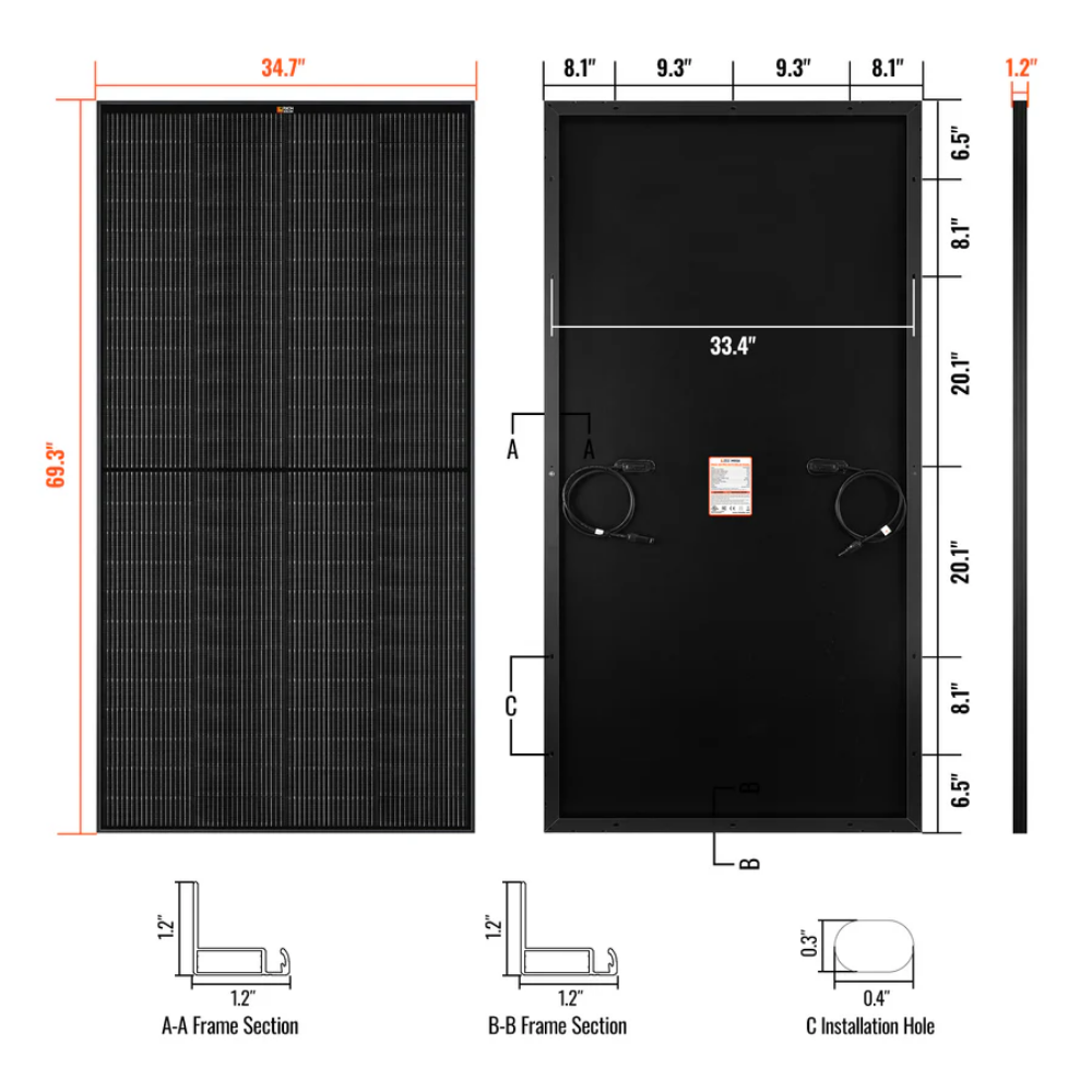 RICH SOLAR MEGA 335 PRO 335 Watt Solar Panel | Premium Grid-Tie & Off-Grid Solar Panel