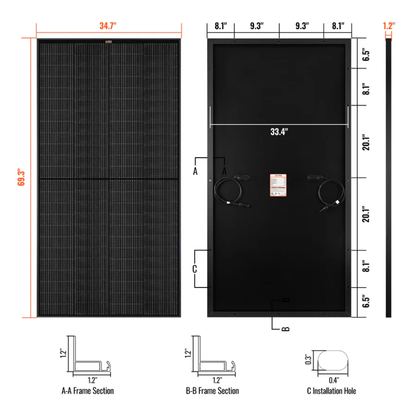 RICH SOLAR MEGA 335 PRO 335 Watt Solar Panel | Premium Grid-Tie & Off-Grid Solar Panel