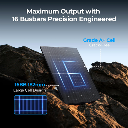 BougeRV 400 Watt N-Type Rigid Bifacial 16BB Mono Solar Panel