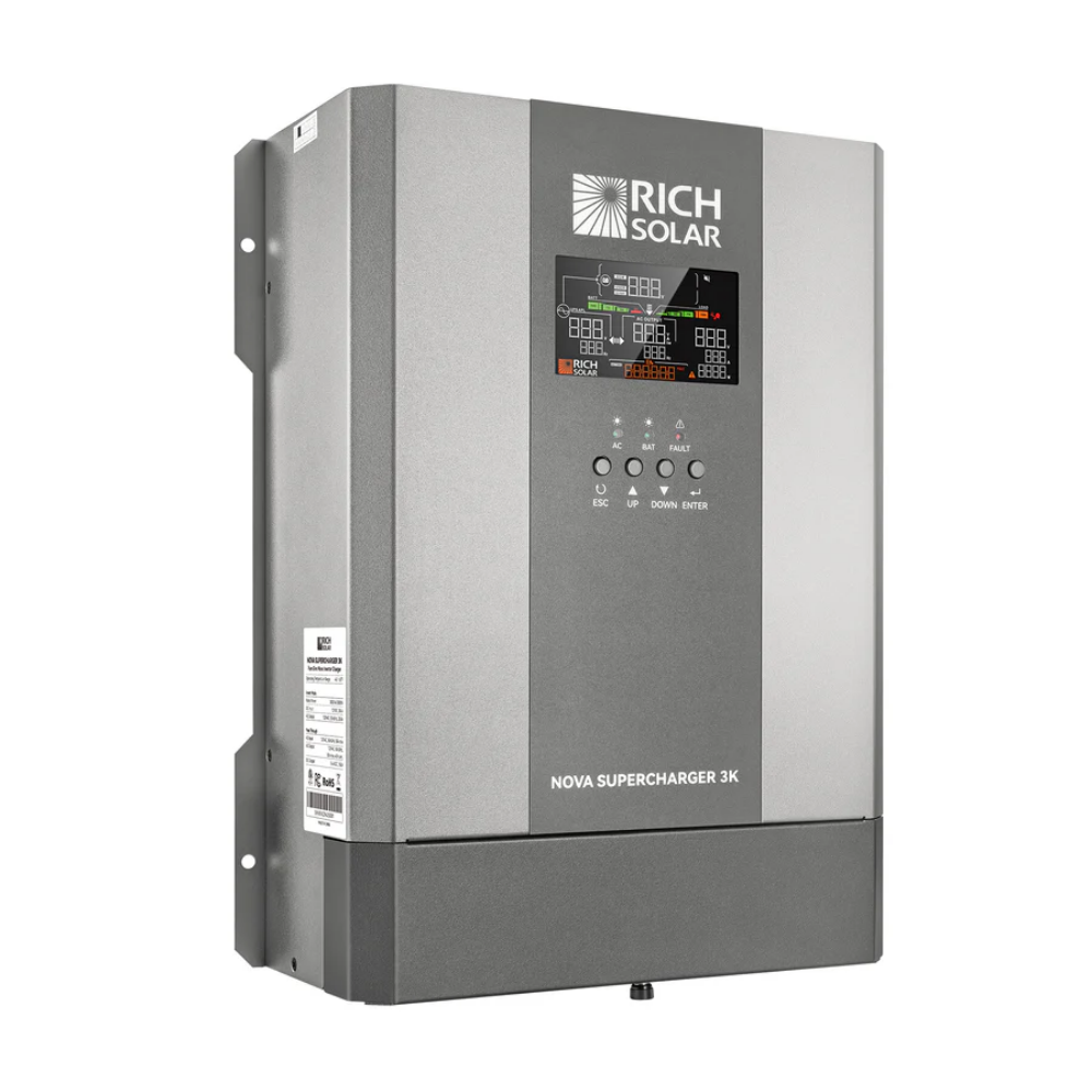 RICH SOLAR NOVA SUPERCHARGER 3K | 3000W 12V Pure Sine Wave Inverter Charger