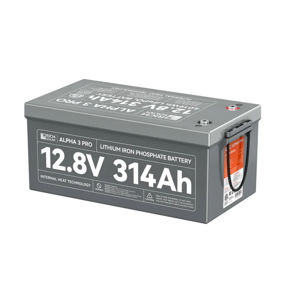 RICH SOLAR ALPHA 3 PRO | 12V 314Ah LiFePO4 Battery with Built-in Heater & Bluetooth