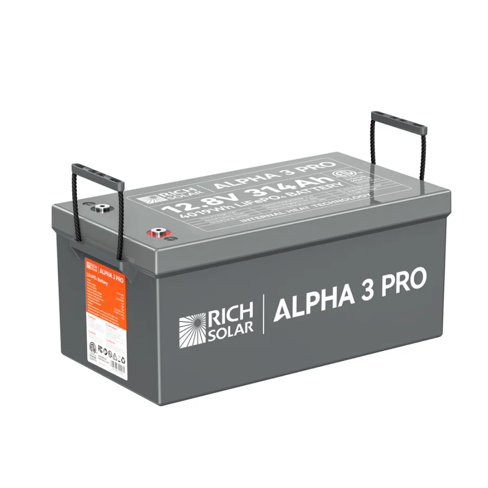 RICH SOLAR ALPHA 3 PRO | 12V 314Ah LiFePO4 Battery with Built-in Heater & Bluetooth