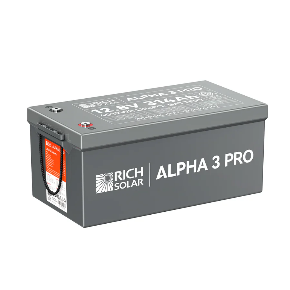 RICH SOLAR ALPHA 3 PRO | 12V 314Ah LiFePO4 Battery with Built-in Heater & Bluetooth