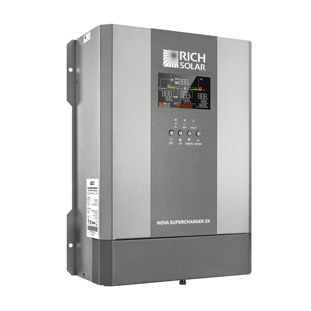 RICH SOLAR NOVA SUPERCHARGER 2K | 2000W 12V Pure Sine Wave Inverter Charger
